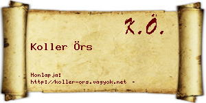 Koller Örs névjegykártya